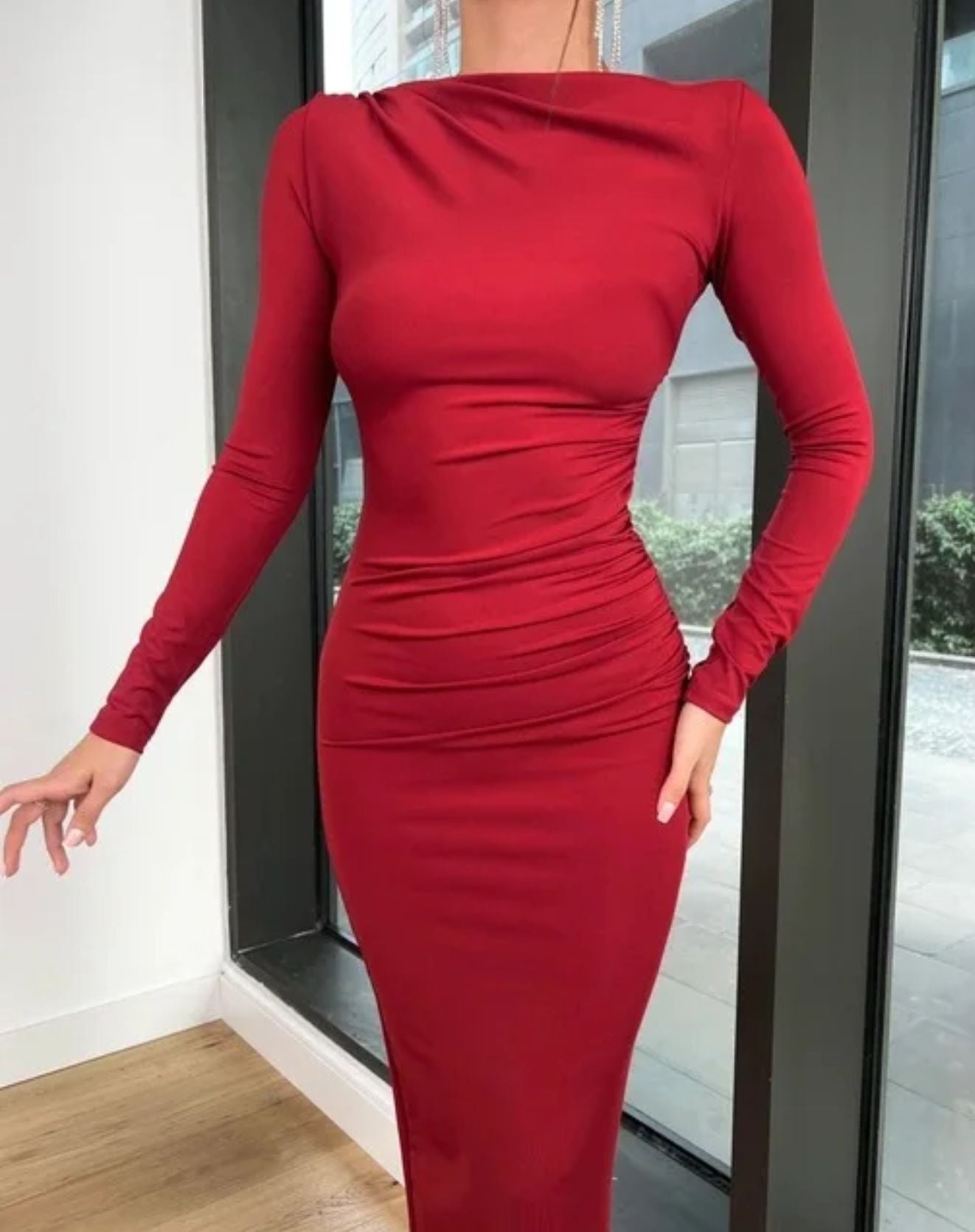 Vestido Longo Amanda com Franzido Frontal