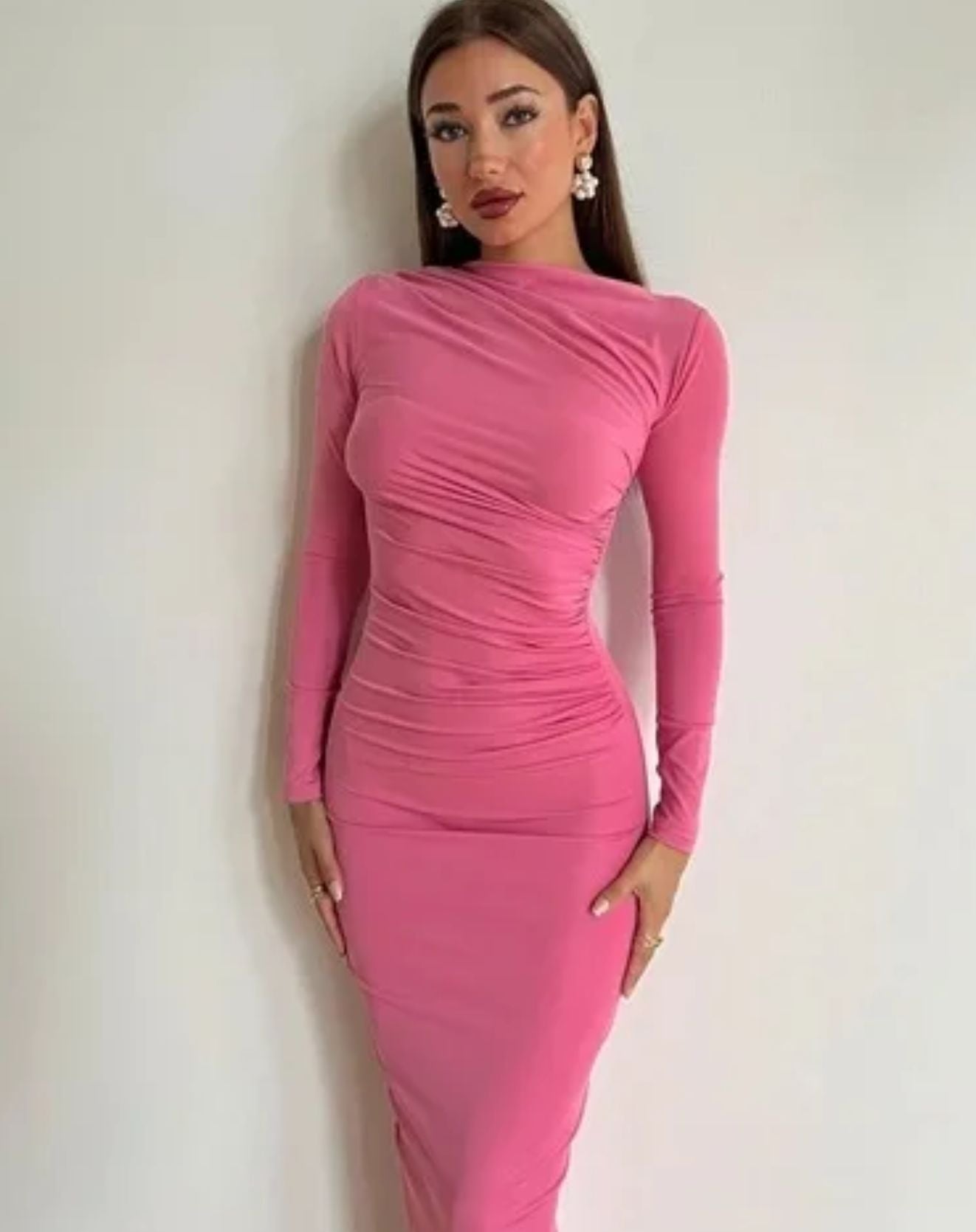 Vestido Longo Amanda com Franzido Frontal