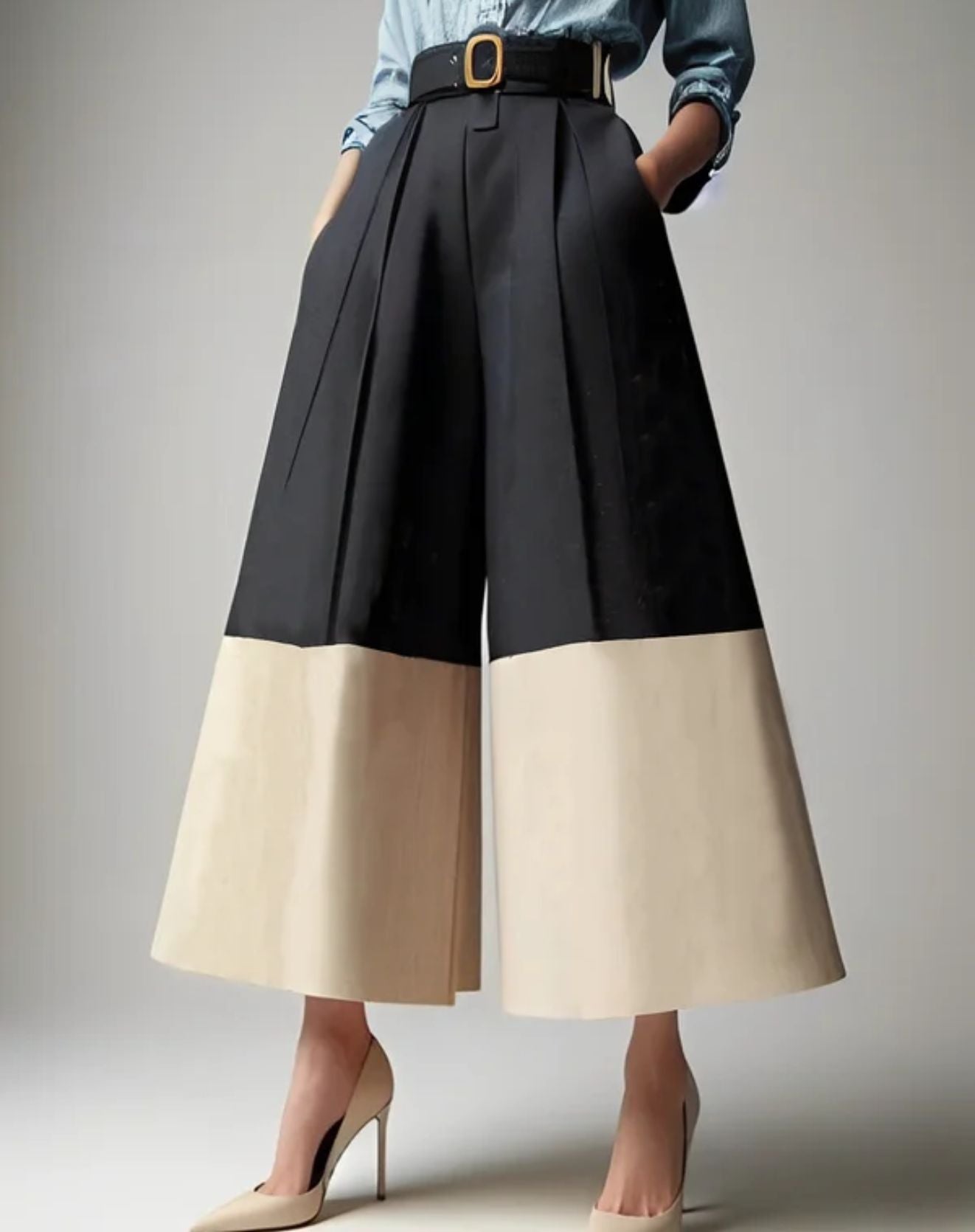 Calça Pantalona Duo Cintura Alta