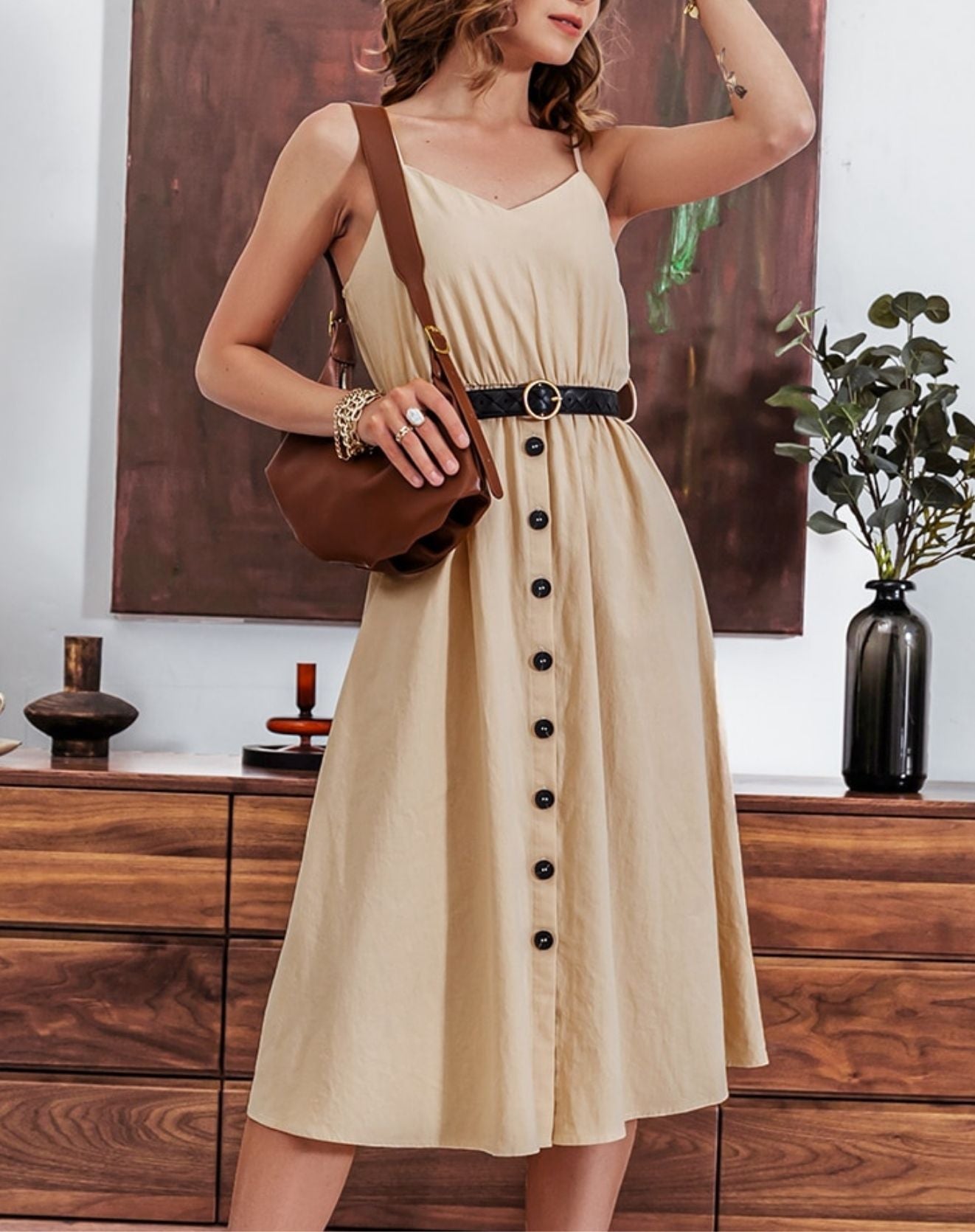 Vestido Midi Summer Com Botões - Amalle