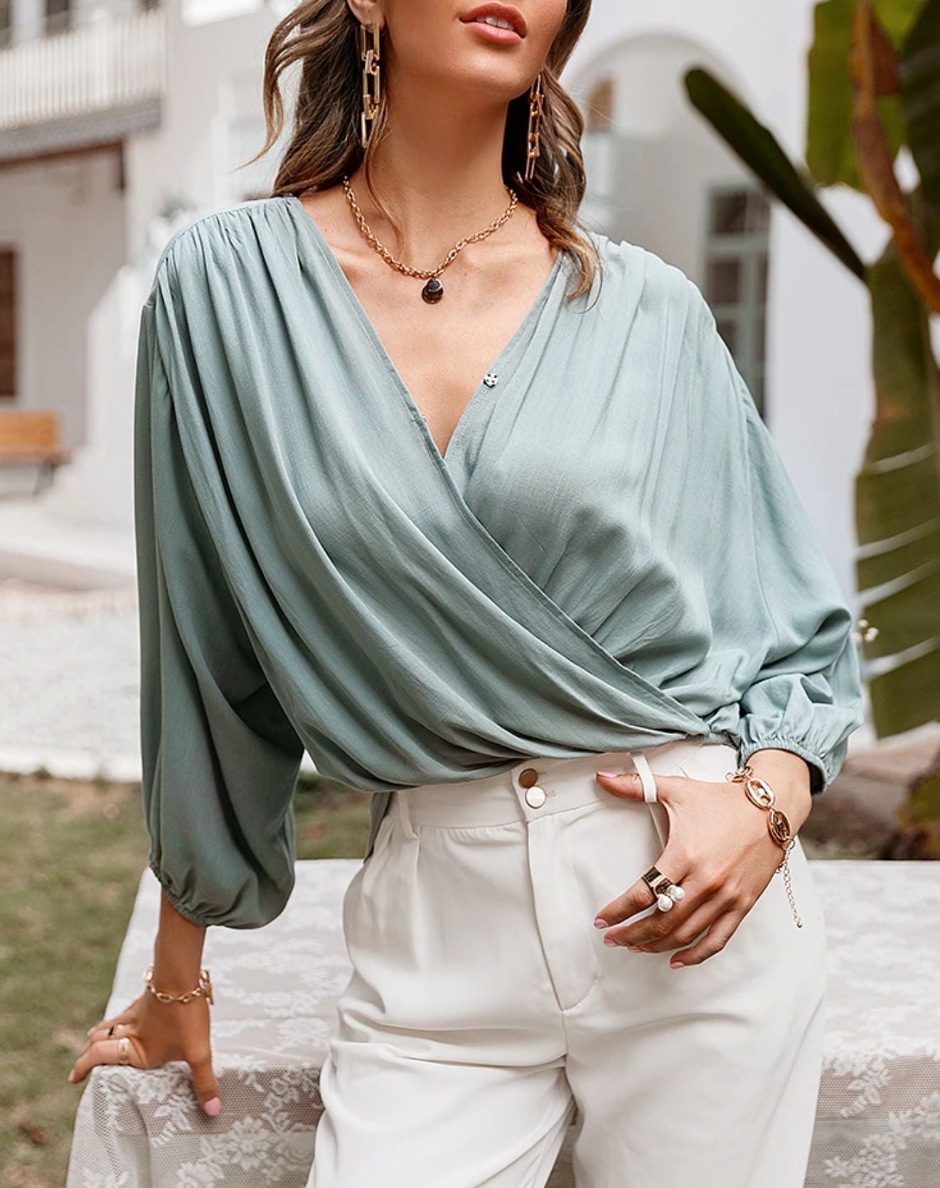 Blusa Puff Mangas Bufantes - Amalle