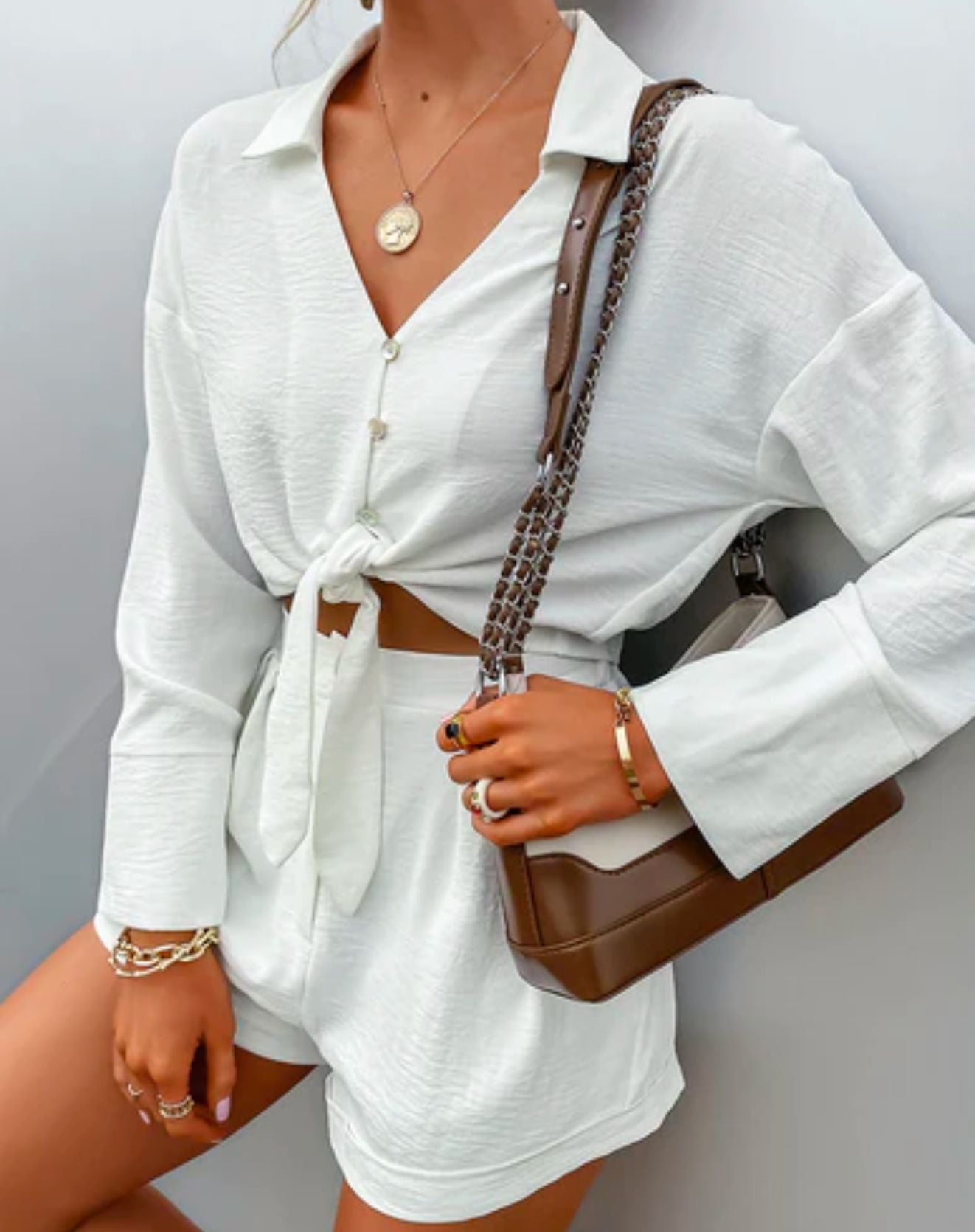 Conjunto Camisa Cropped + Short - Amalle