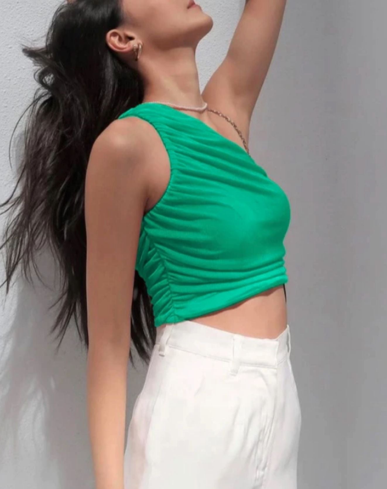 Cropped Ruched One Shoulder - Amit