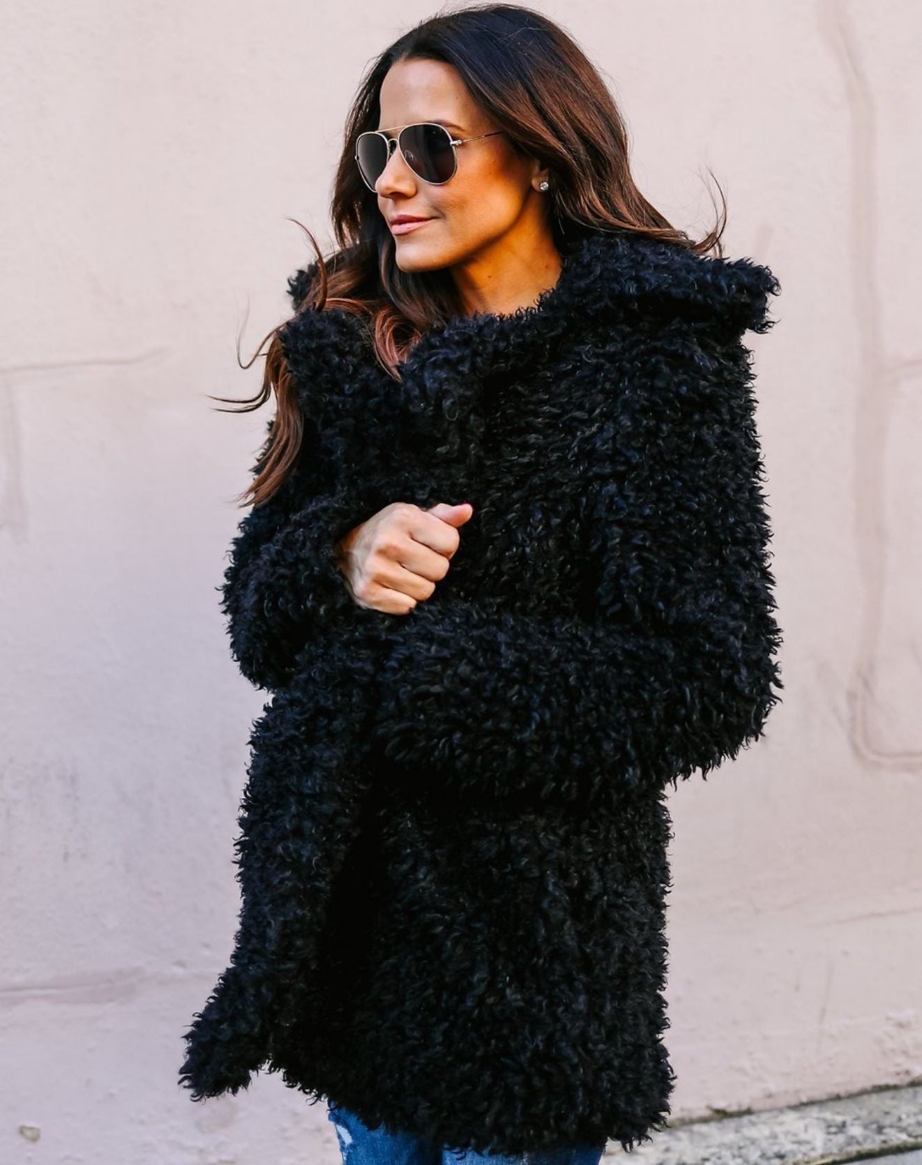 Casaco de Pelos Alongado