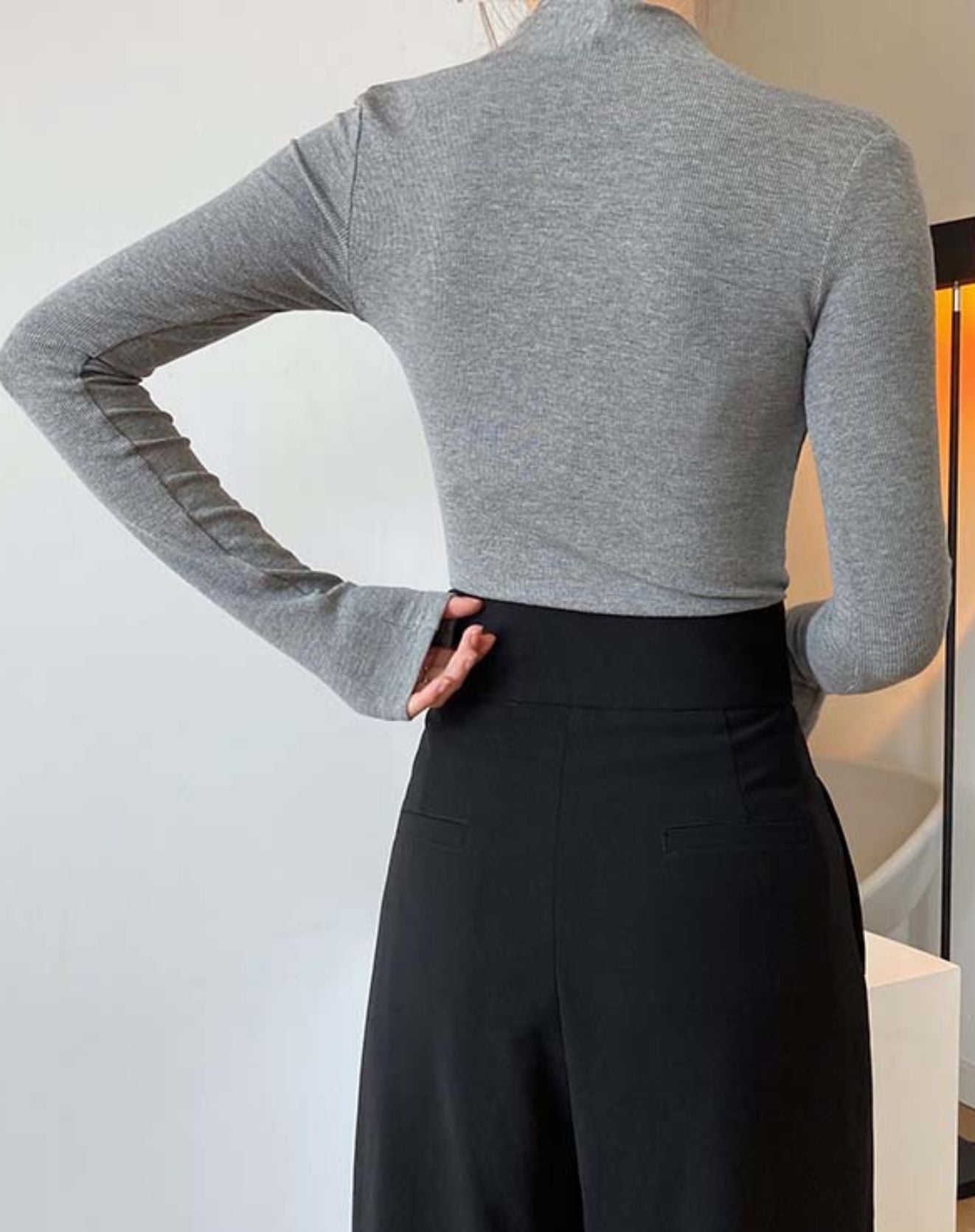 Blusa Maxi com Mangas Longas e Decote V