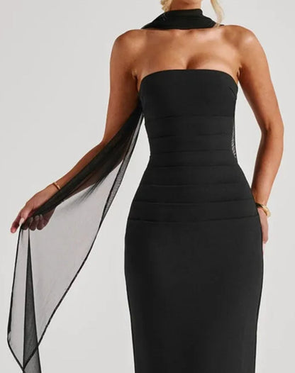 Vestido Longo Mandi Tomara que Caia com Colarinho