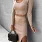 Conjunto Canelado Cropped + Saia Alongada