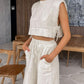 Conjunto de Linho Cropped + Calça Pantacourt