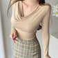 Blusa Meduza Decote V e Mangas Longas