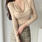 Blusa Meduza Decote V e Mangas Longas
