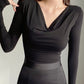 Blusa Meduza Decote V e Mangas Longas