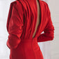 Vestido Longo Plissado Com Fenda Frontal