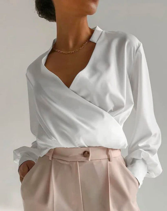Camisa Baggy Decote V Transpassado - Amalle