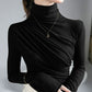 Blusa Fusion com Gola Alta e Pregas Frontais